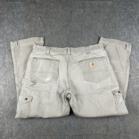 Carhartt Cargo Pants Men's 38x30* Relaxed Fit Ripstop Double‎ Knee B342 Tan Work - Picture 1 of 11